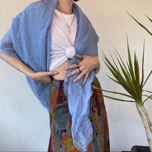 blue oversized scarf (crosslist on depop) - Picture 1 of 3